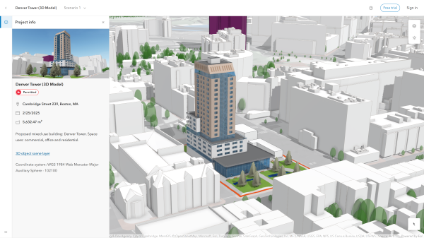 Viewing experience for a project in Boston